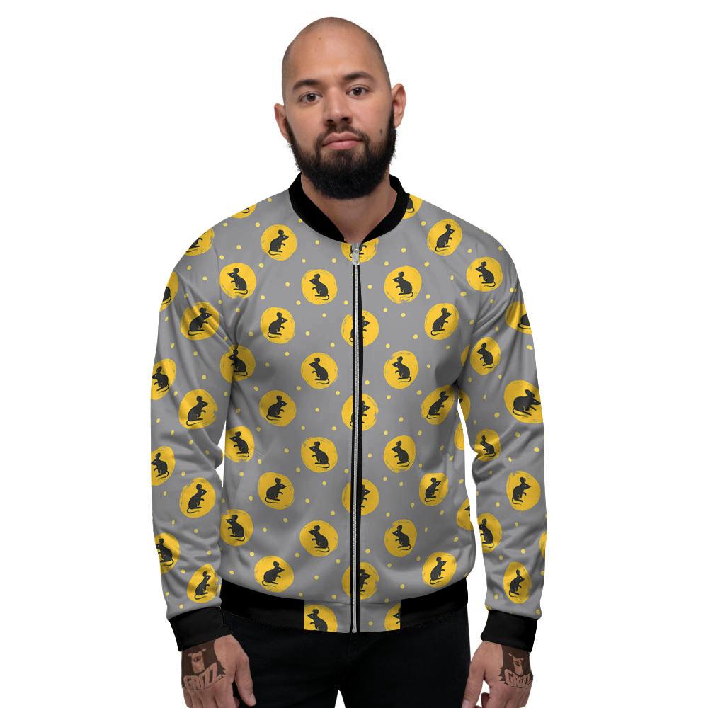 Rat Print Pattern Men's Bomber Jacket-grizzshop