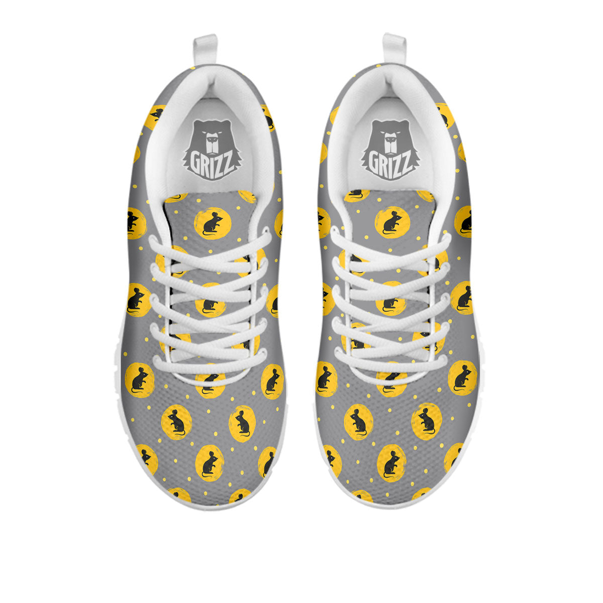 Rat Print Pattern White Sneaker-grizzshop