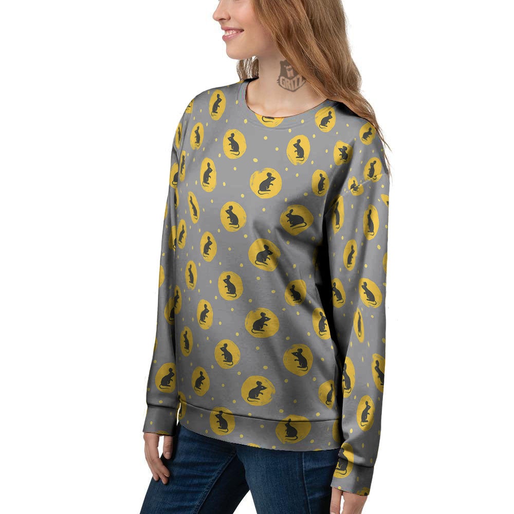 Rat Print Pattern Women's Sweatshirt-grizzshop