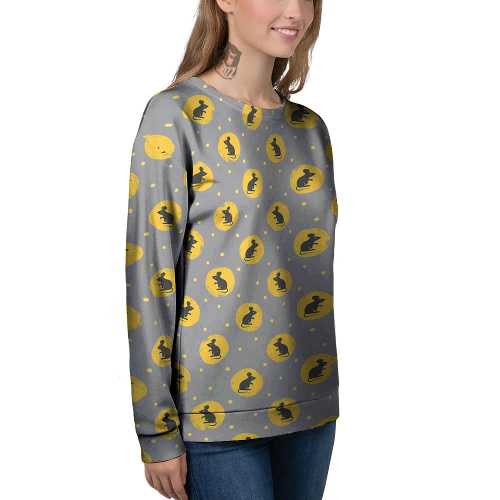 Rat Print Pattern Women's Sweatshirt-grizzshop
