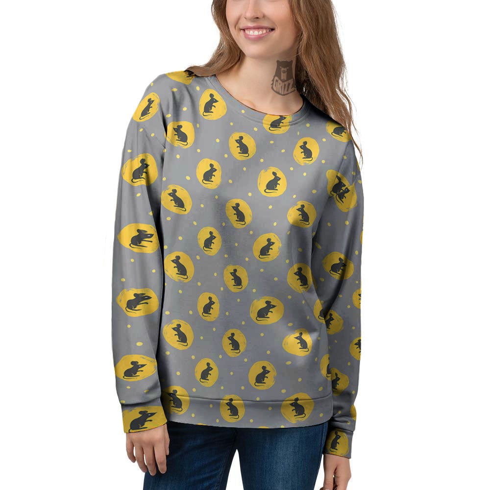 Rat Print Pattern Women's Sweatshirt-grizzshop