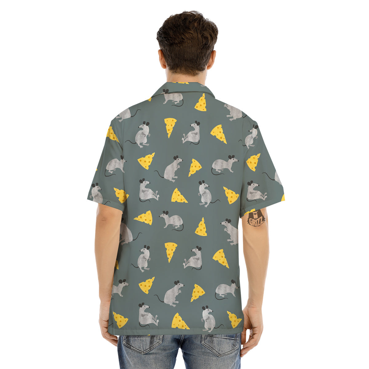 Rat Watercolor Print Pattern Men's Hawaiian Shirt-grizzshop