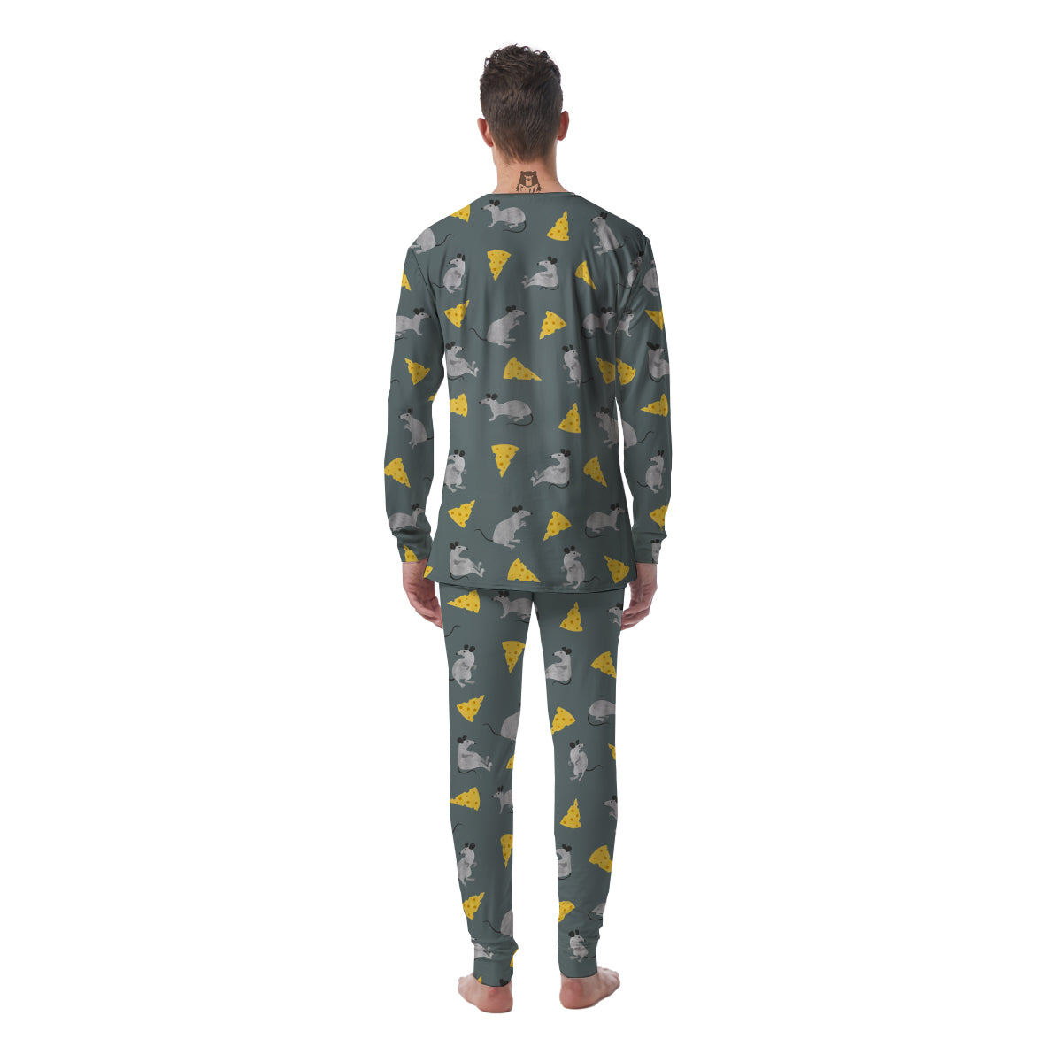 Rat Watercolor Print Pattern Men's Pajamas-grizzshop