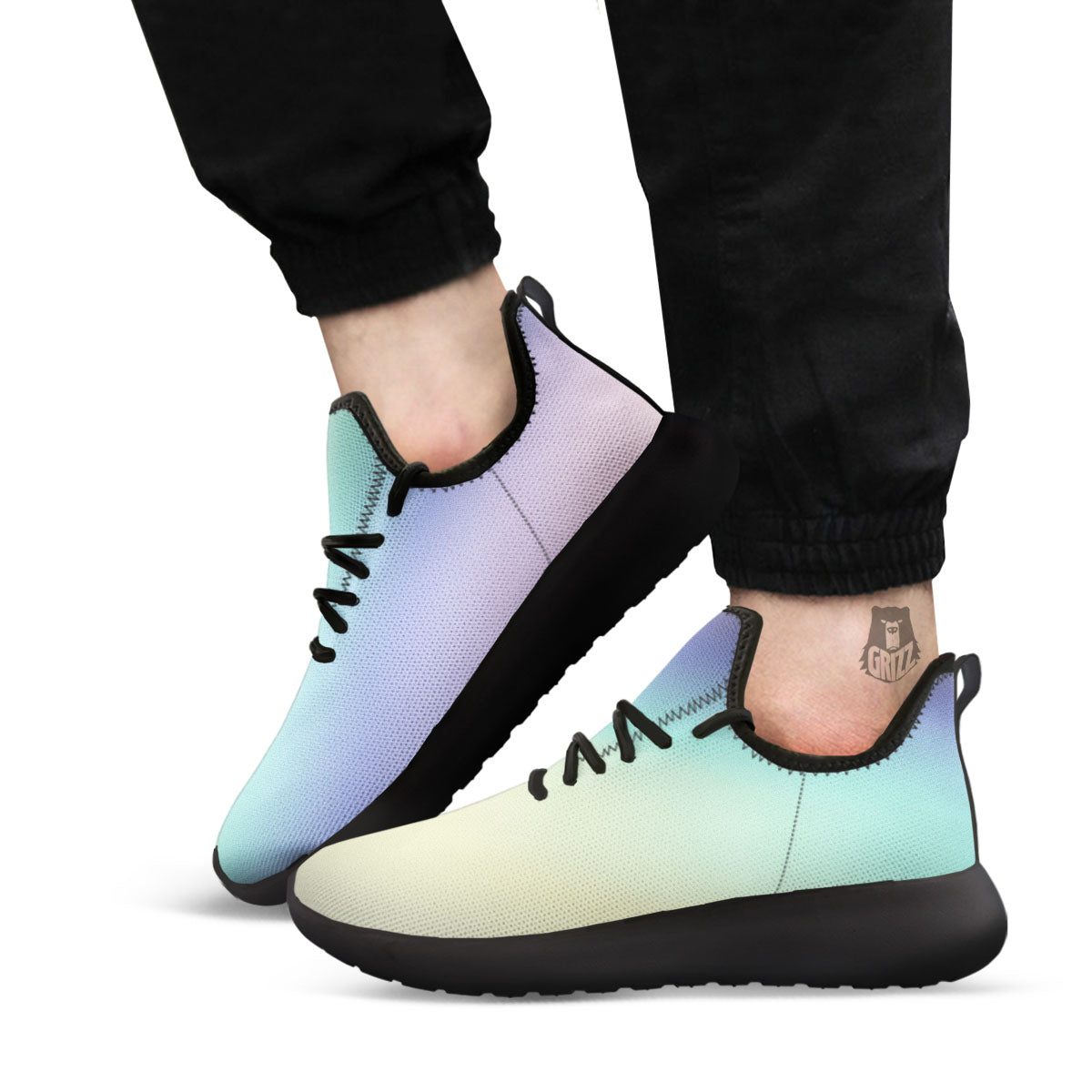 Rave Pastel Print Pattern Black Athletic Shoes-grizzshop
