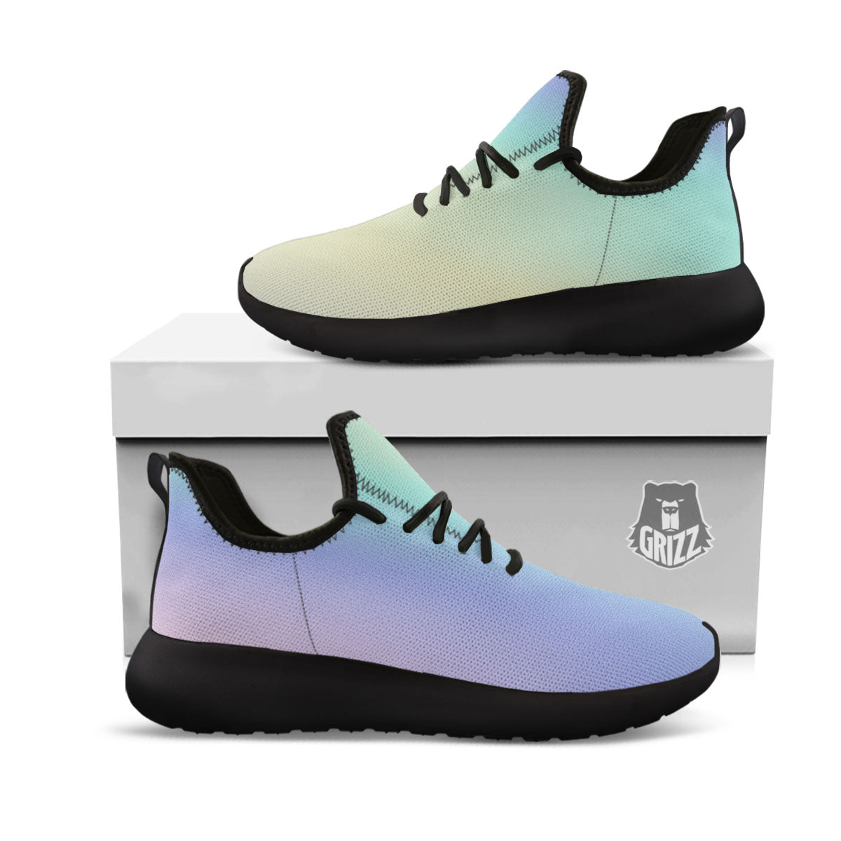 Rave Pastel Print Pattern Black Athletic Shoes-grizzshop