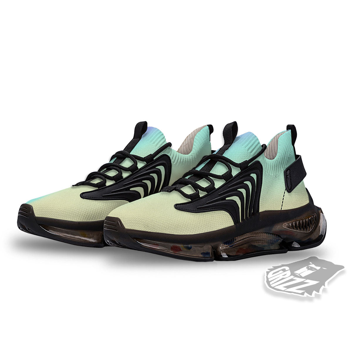 Rave Pastel Print Pattern Black Gym Shoes-grizzshop