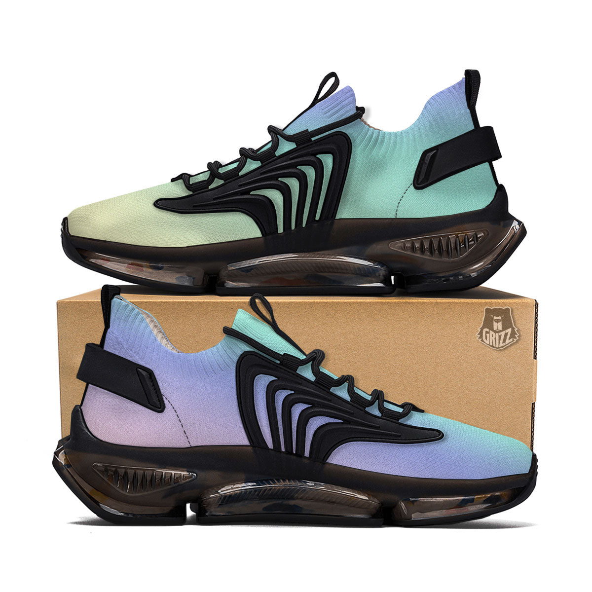 Rave Pastel Print Pattern Black Gym Shoes-grizzshop