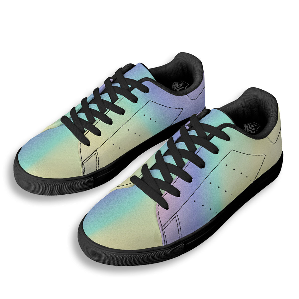 Rave Pastel Print Pattern Black Low Top Sneakers-grizzshop