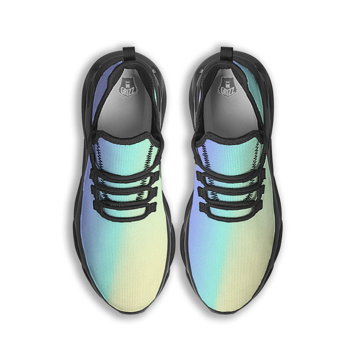 Rave Pastel Print Pattern Black Running Shoes-grizzshop