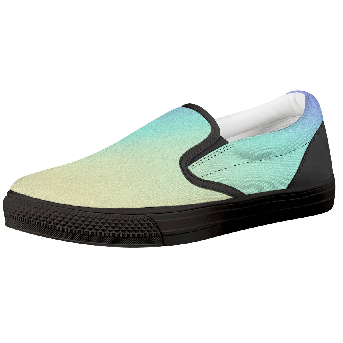 Rave Pastel Print Pattern Black Slip On Shoes-grizzshop