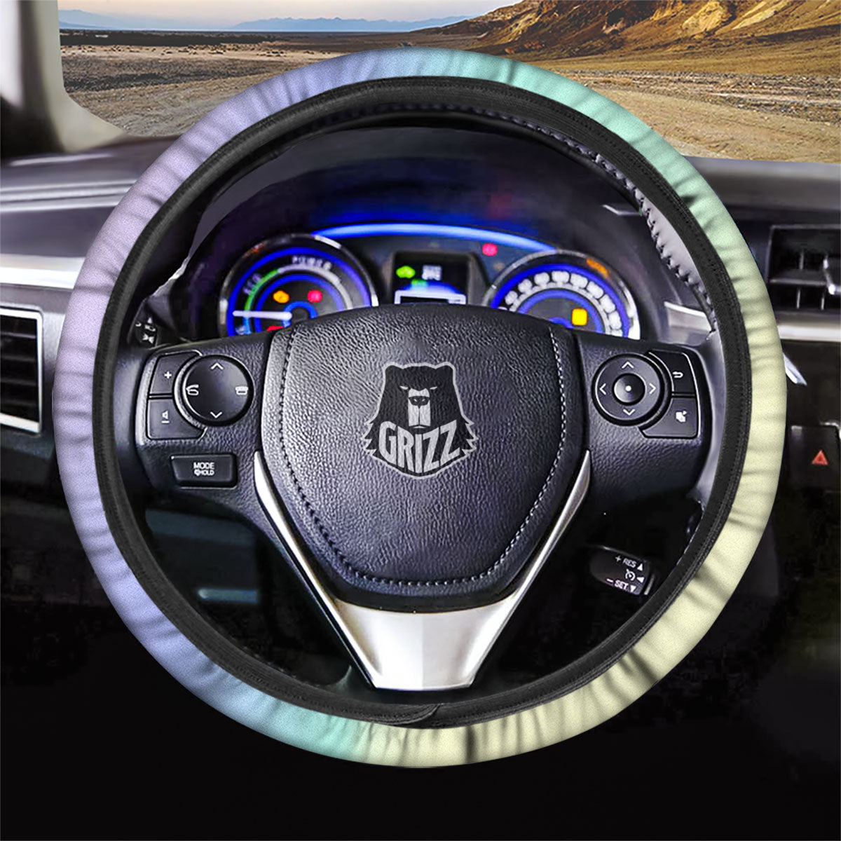 Rave Pastel Print Pattern Car Steering Wheel Cover-grizzshop