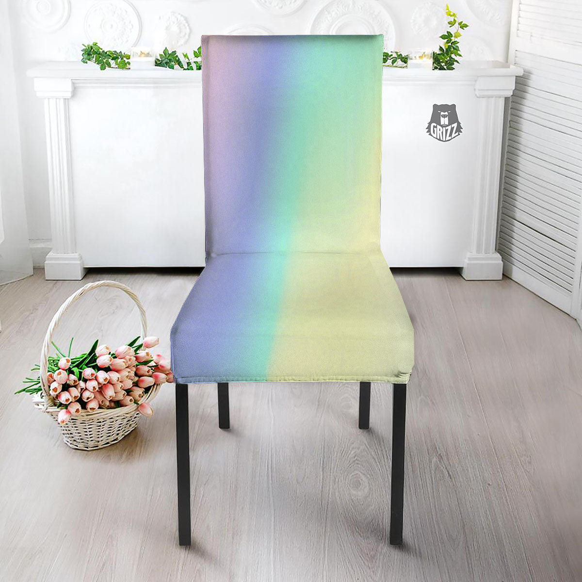 Rave Pastel Print Pattern Dining Chair Slipcover-grizzshop