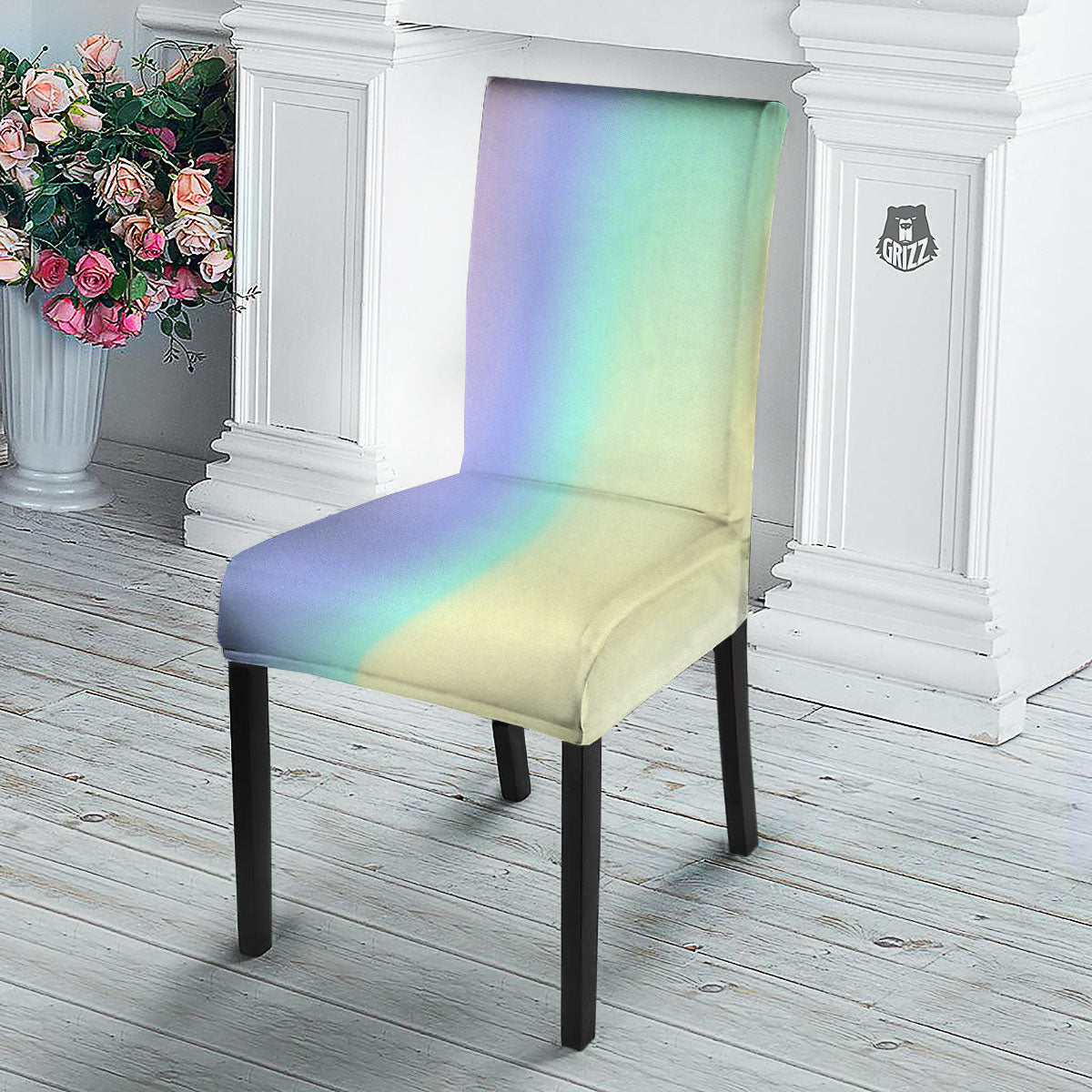 Rave Pastel Print Pattern Dining Chair Slipcover-grizzshop