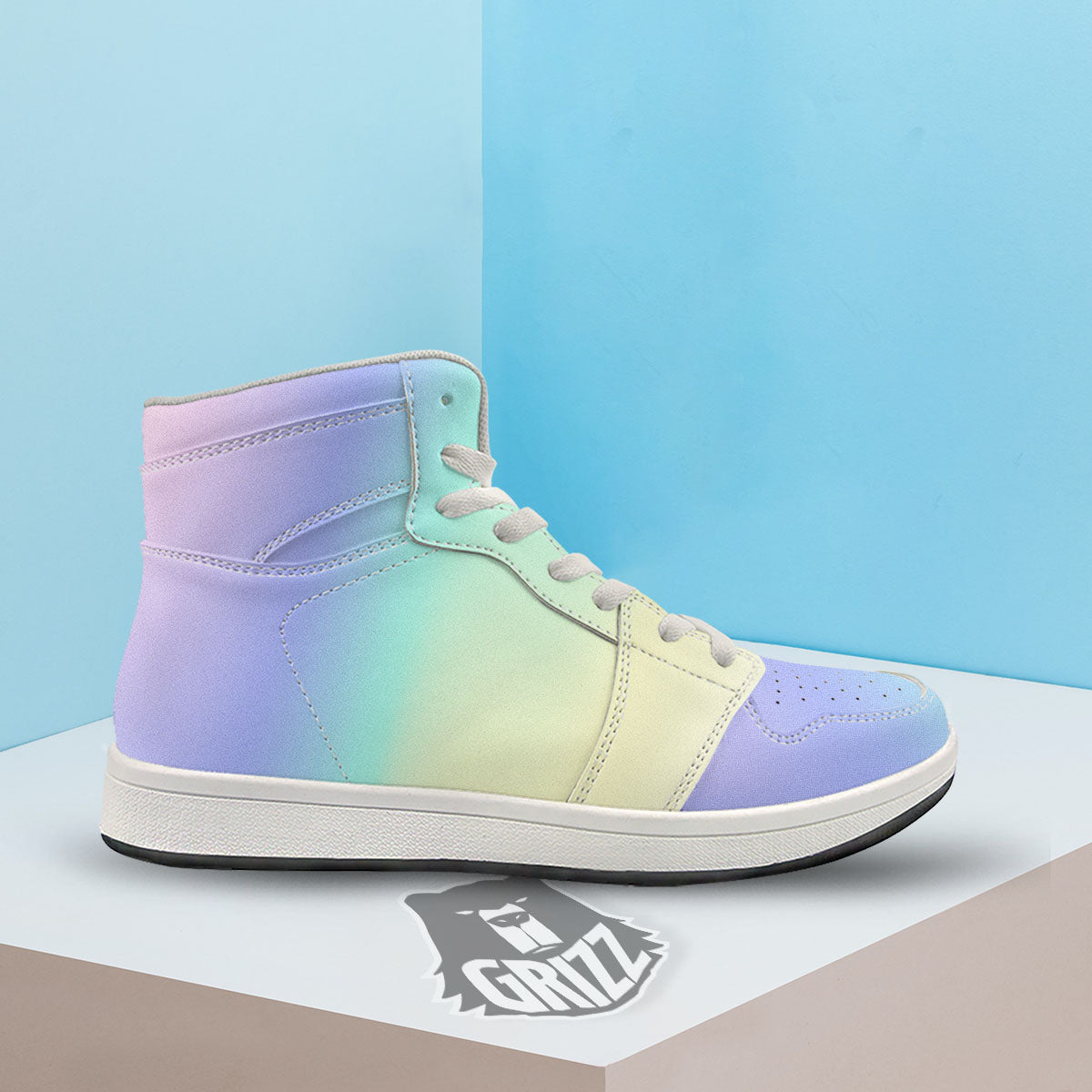 Rave Pastel Print Pattern High Top Sneakers-grizzshop