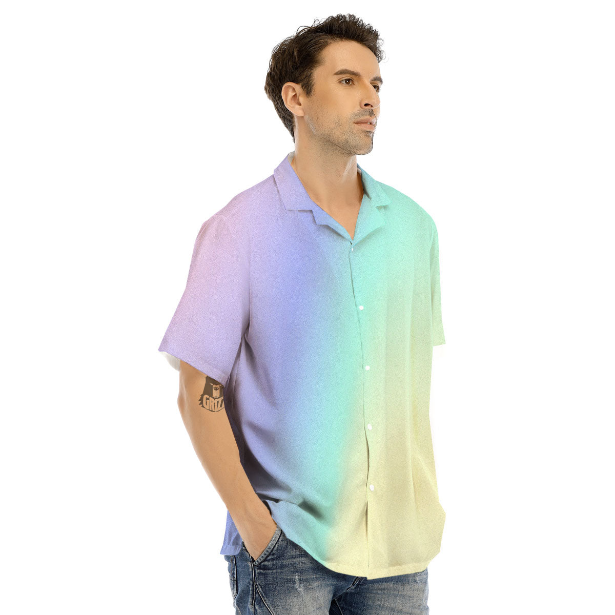 Rave Pastel Print Pattern Men's Hawaiian Shirt-grizzshop