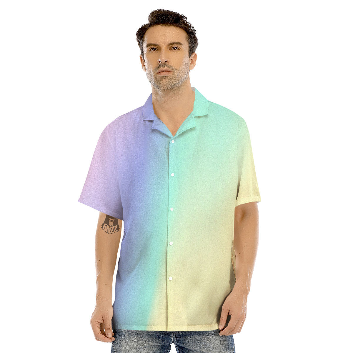 Rave Pastel Print Pattern Men's Hawaiian Shirt-grizzshop