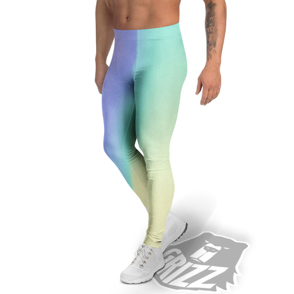 Rave Pastel Print Pattern Men's Leggings-grizzshop