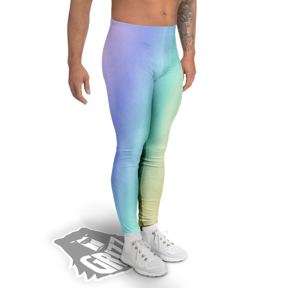 Rave Pastel Print Pattern Men's Leggings-grizzshop