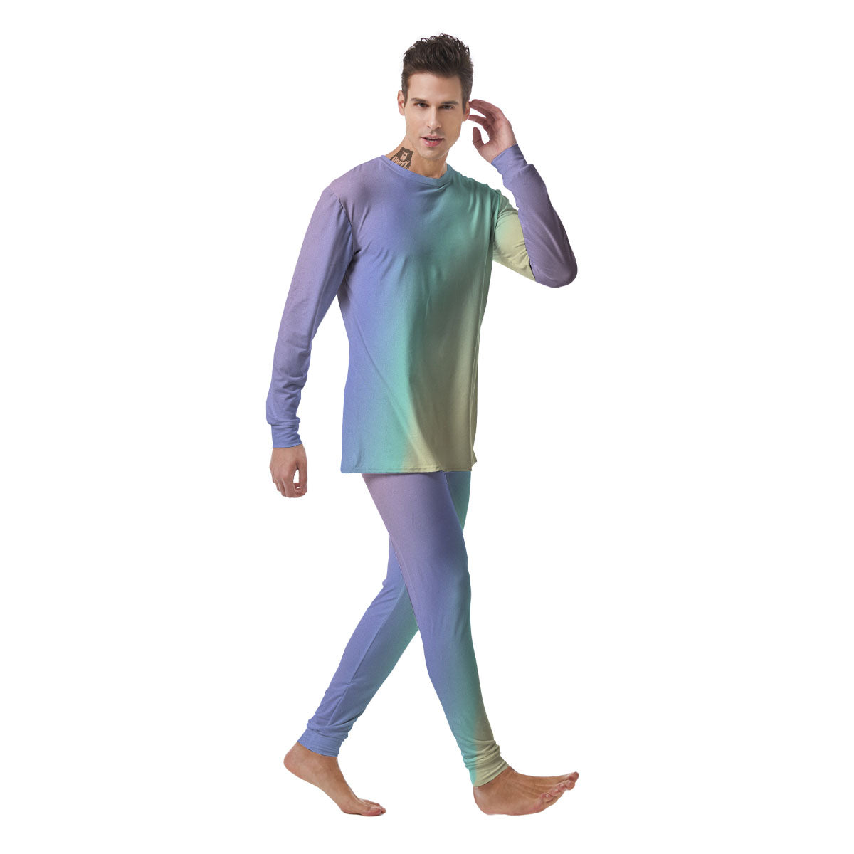 Rave Pastel Print Pattern Men's Pajamas-grizzshop