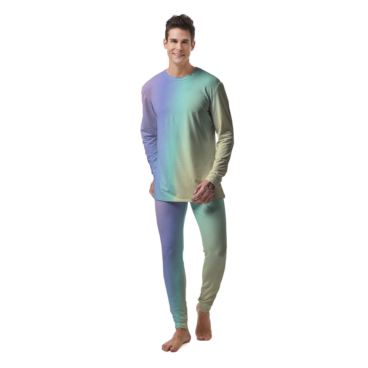 Rave Pastel Print Pattern Men's Pajamas-grizzshop