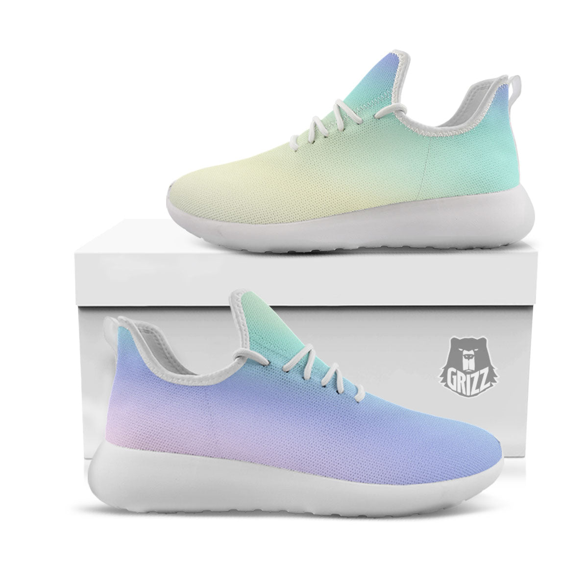 Rave Pastel Print Pattern White Athletic Shoes-grizzshop