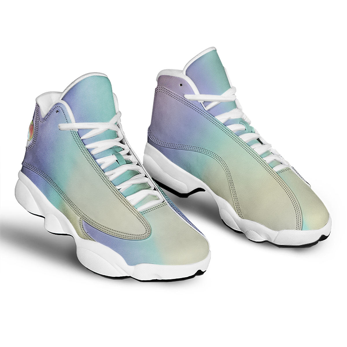 Rave Pastel Print Pattern White Basketball Shoes-grizzshop