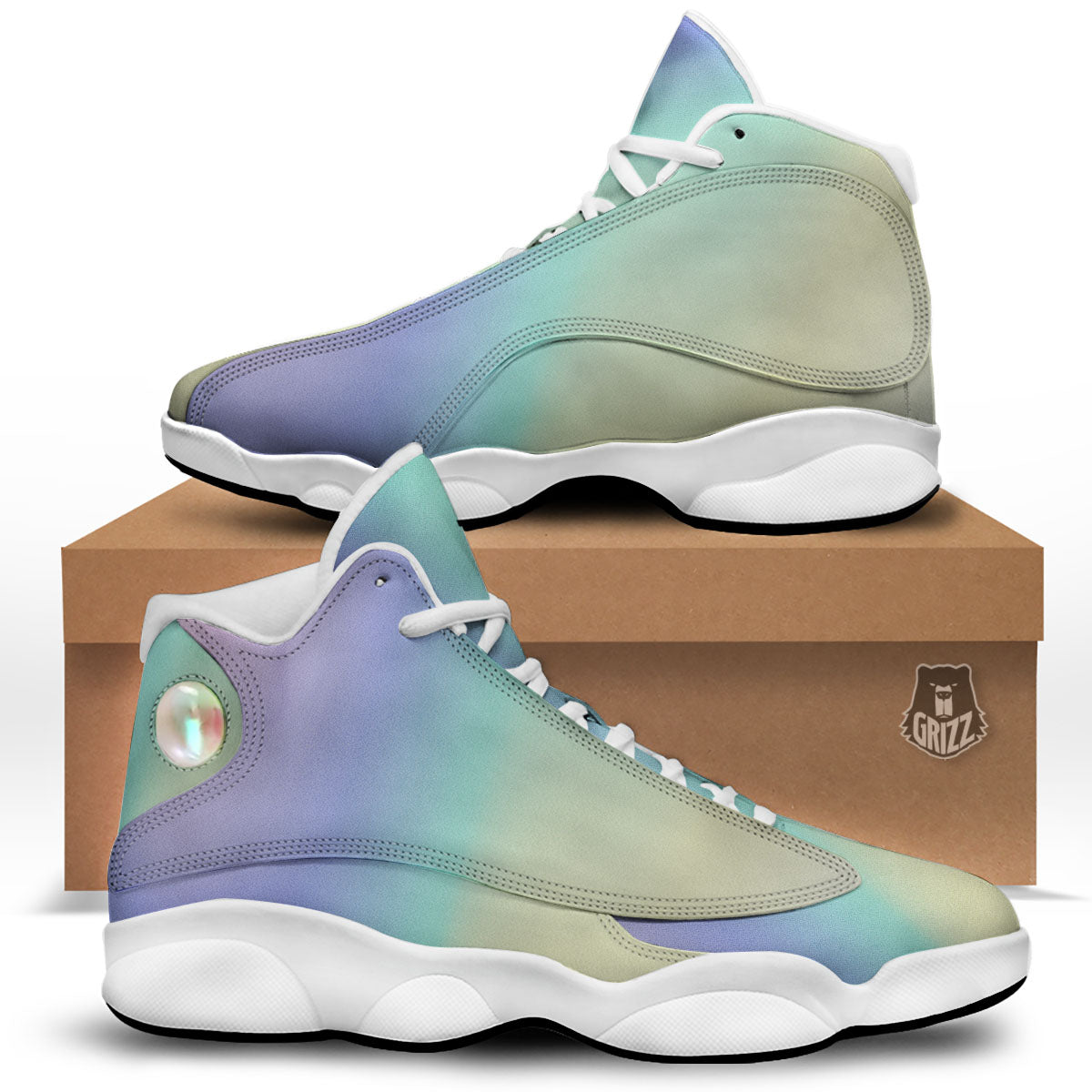 Rave Pastel Print Pattern White Basketball Shoes-grizzshop