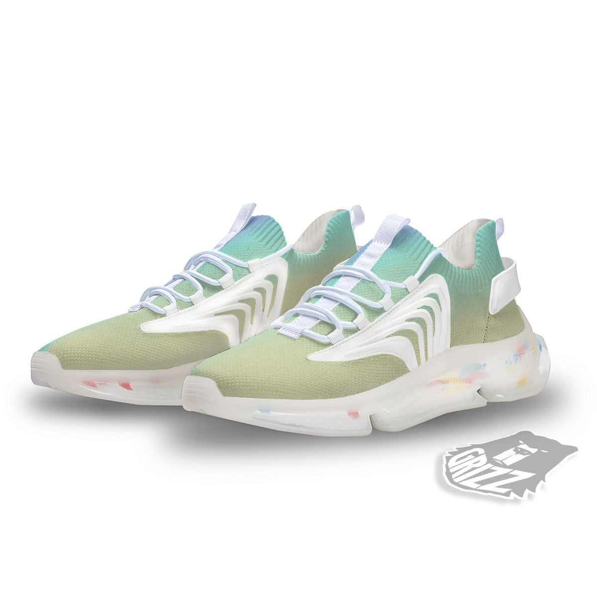 Rave Pastel Print Pattern White Gym Shoes-grizzshop