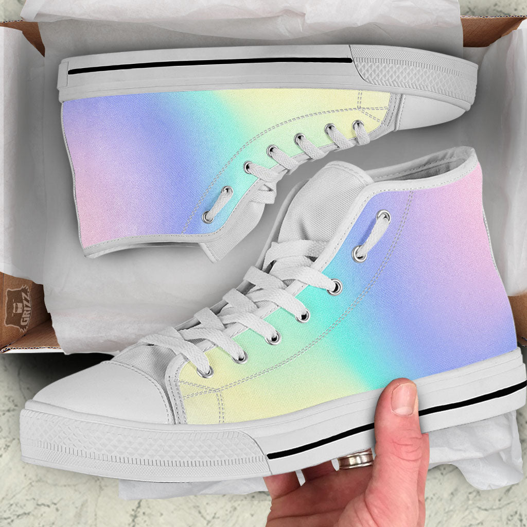 Rave Pastel Print Pattern White High Top Shoes-grizzshop