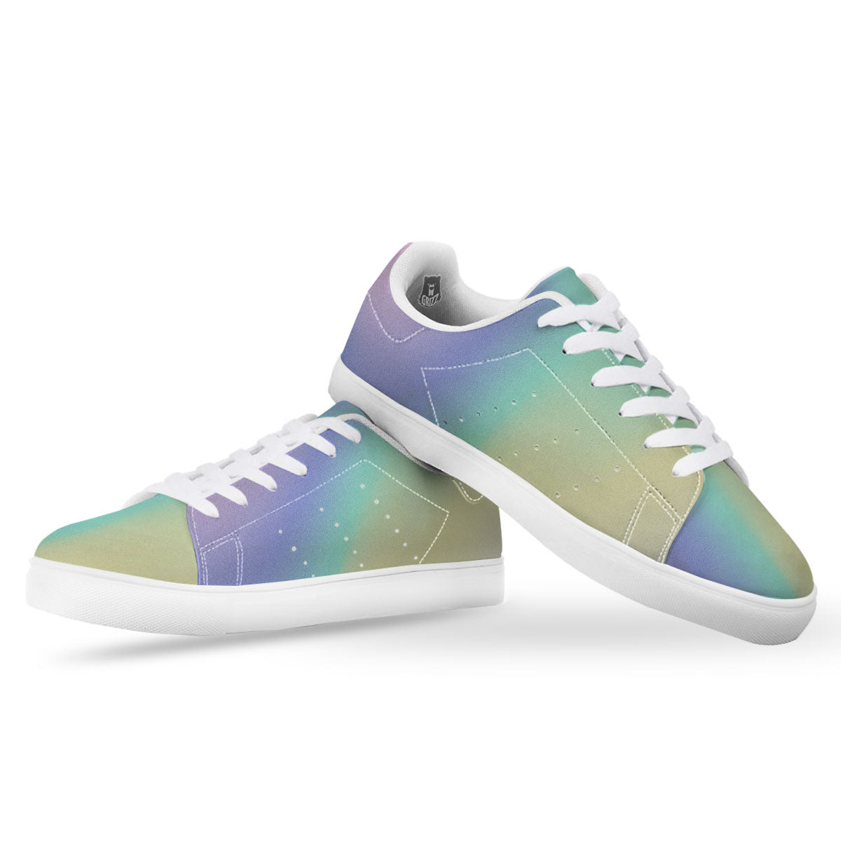 Rave Pastel Print Pattern White Low Top Sneakers-grizzshop