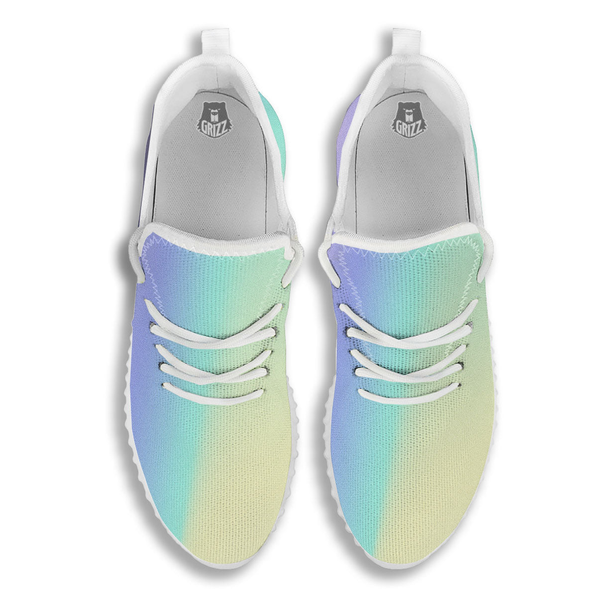 Rave Pastel Print Pattern White Walking Shoes-grizzshop