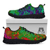 Rave Psychedelic Print Pattern Black Sneaker-grizzshop