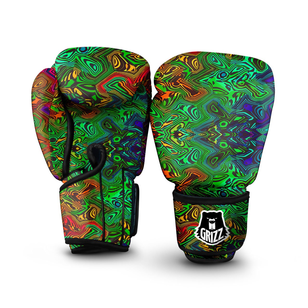 Rave Psychedelic Print Pattern Boxing Gloves-grizzshop