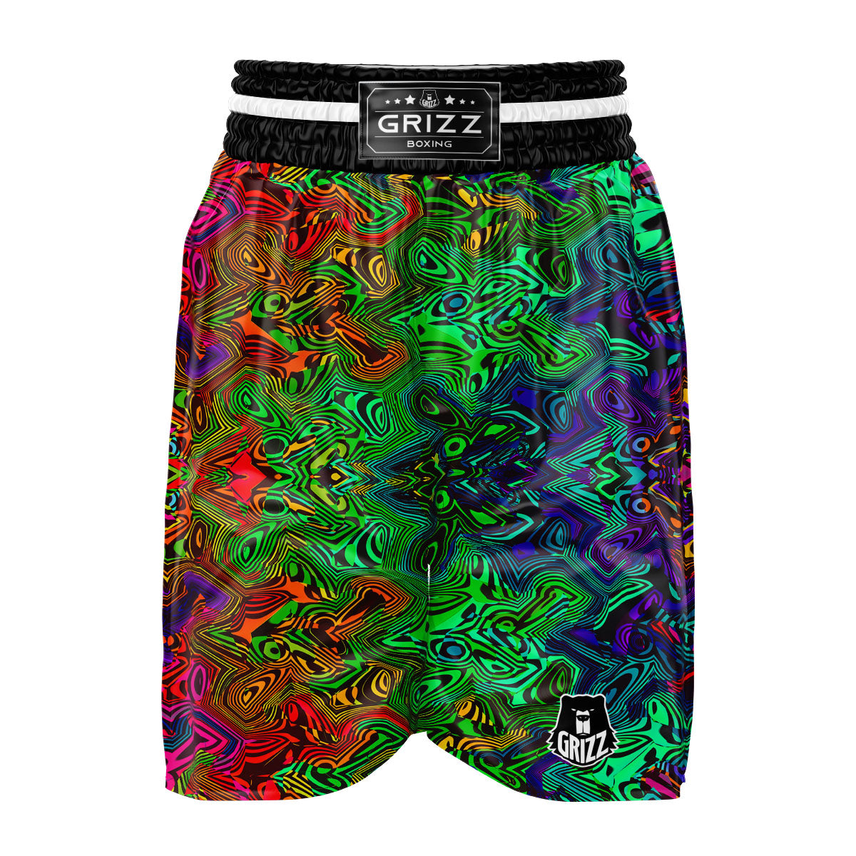 Rave Psychedelic Print Pattern Boxing Shorts-grizzshop