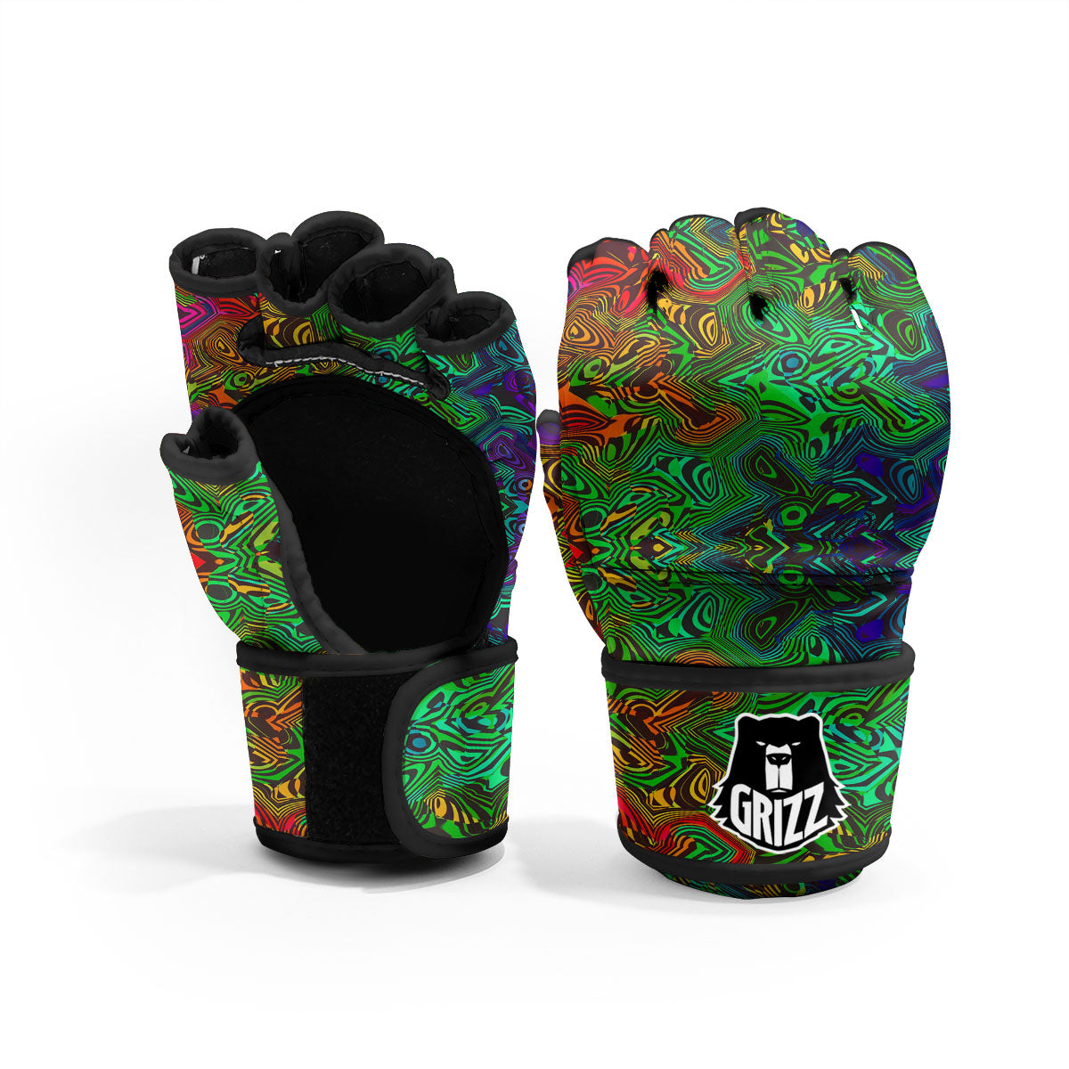 Rave Psychedelic Print Pattern MMA Gloves-grizzshop