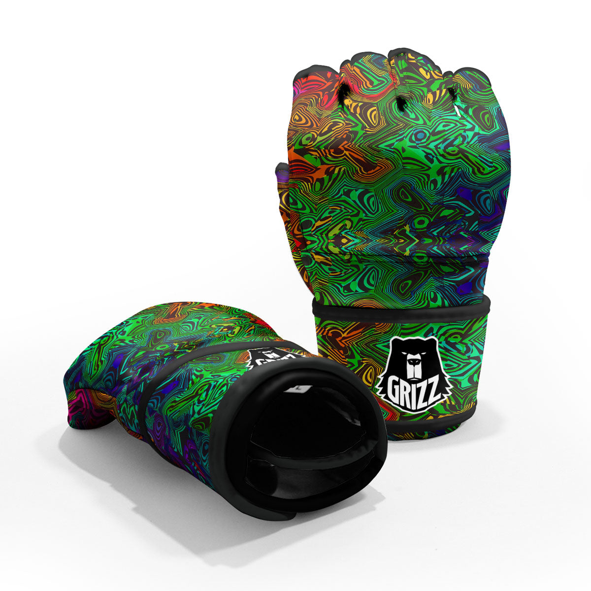 Rave Psychedelic Print Pattern MMA Gloves-grizzshop