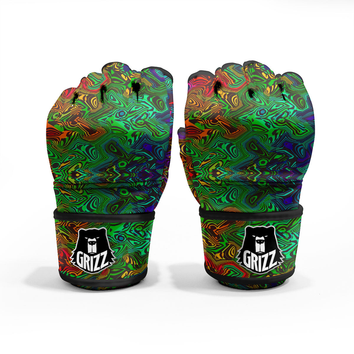 Rave Psychedelic Print Pattern MMA Gloves-grizzshop