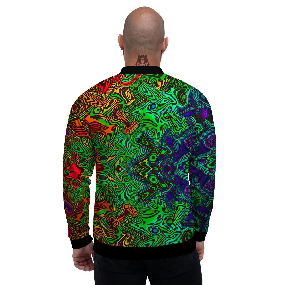 Rave Psychedelic Print Pattern Men's Bomber Jacket-grizzshop