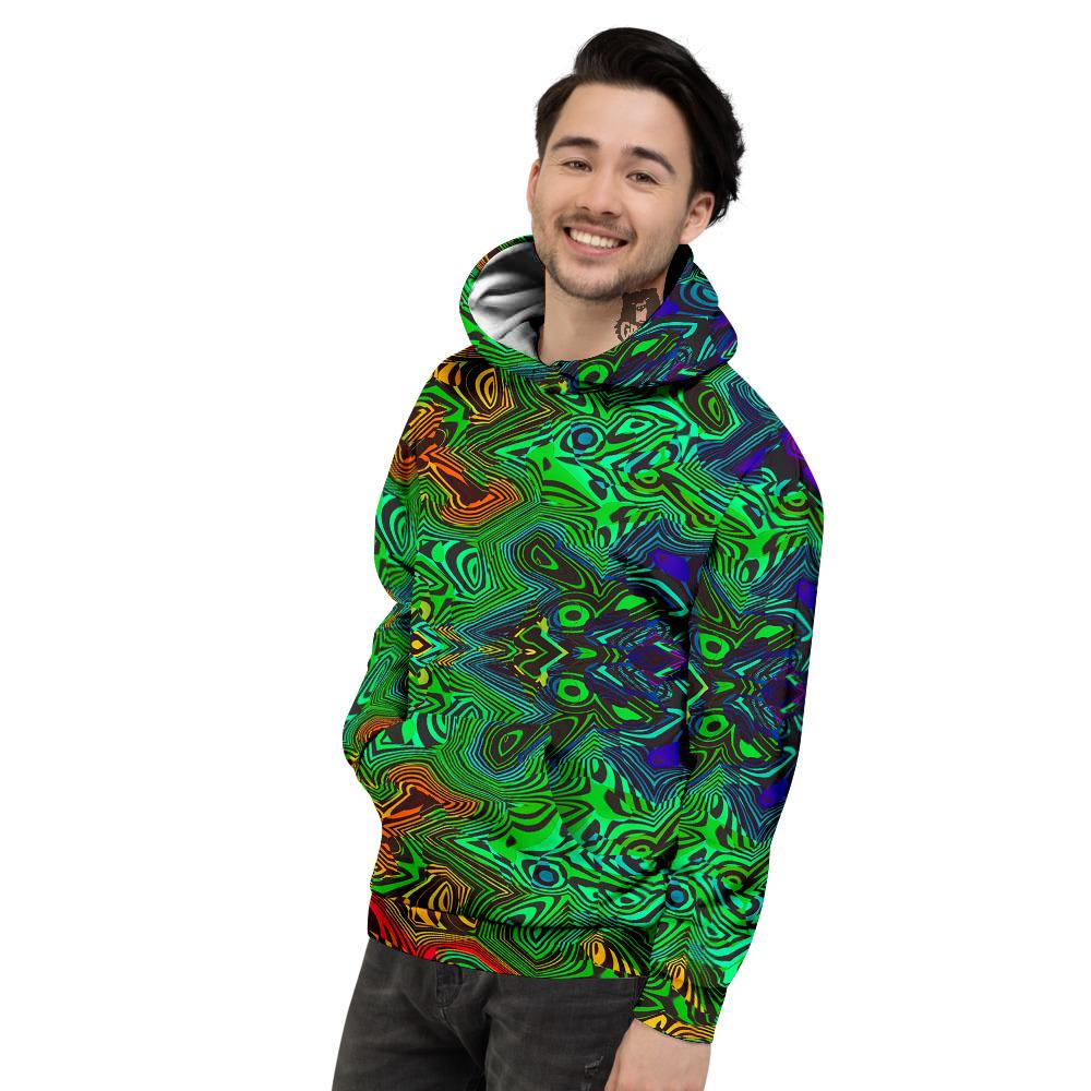 Rave Psychedelic Print Pattern Men's Hoodie-grizzshop