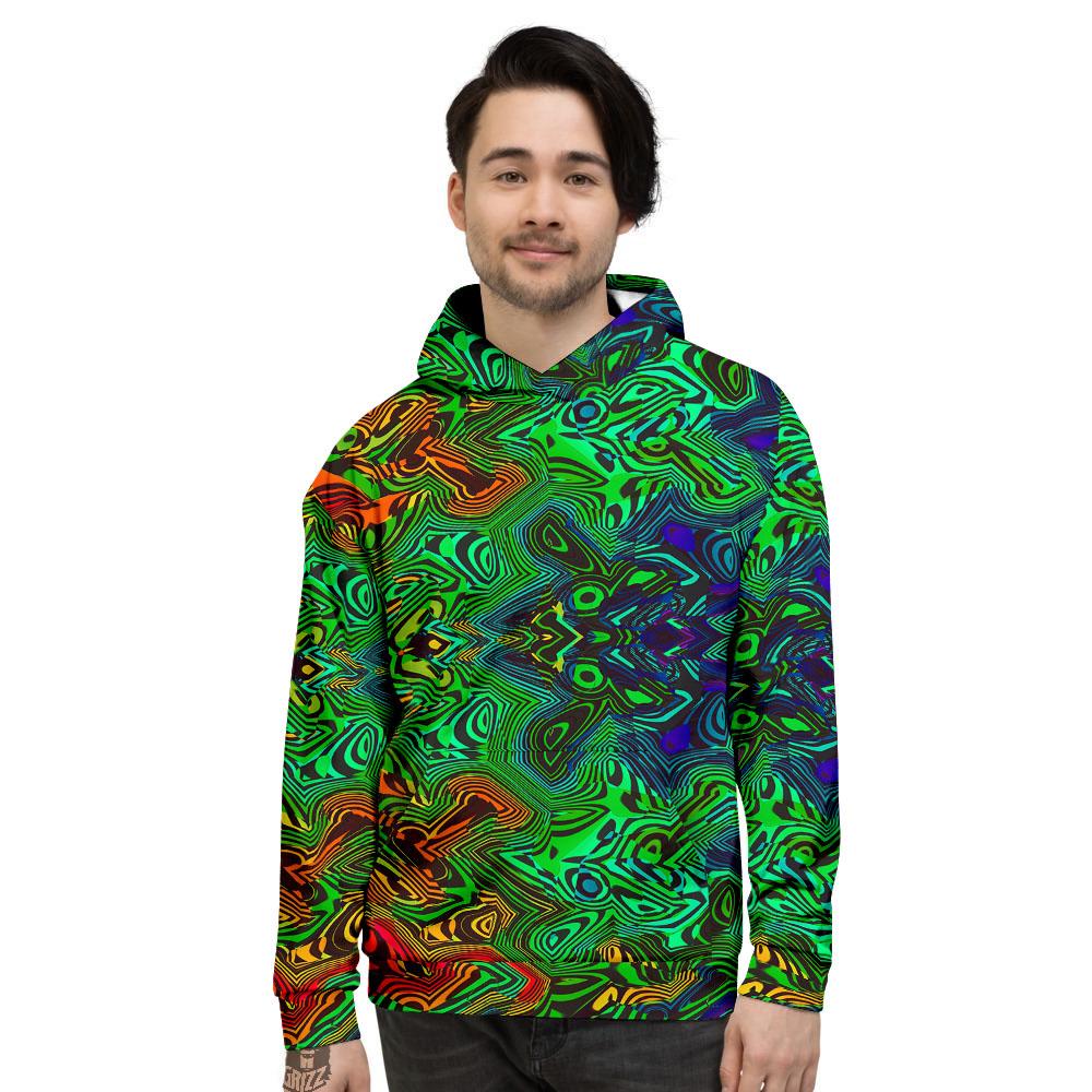 Rave Psychedelic Print Pattern Men's Hoodie-grizzshop