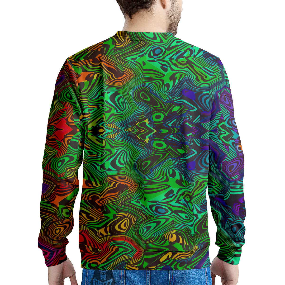 Rave Psychedelic Print Pattern Men's Sweatshirt-grizzshop