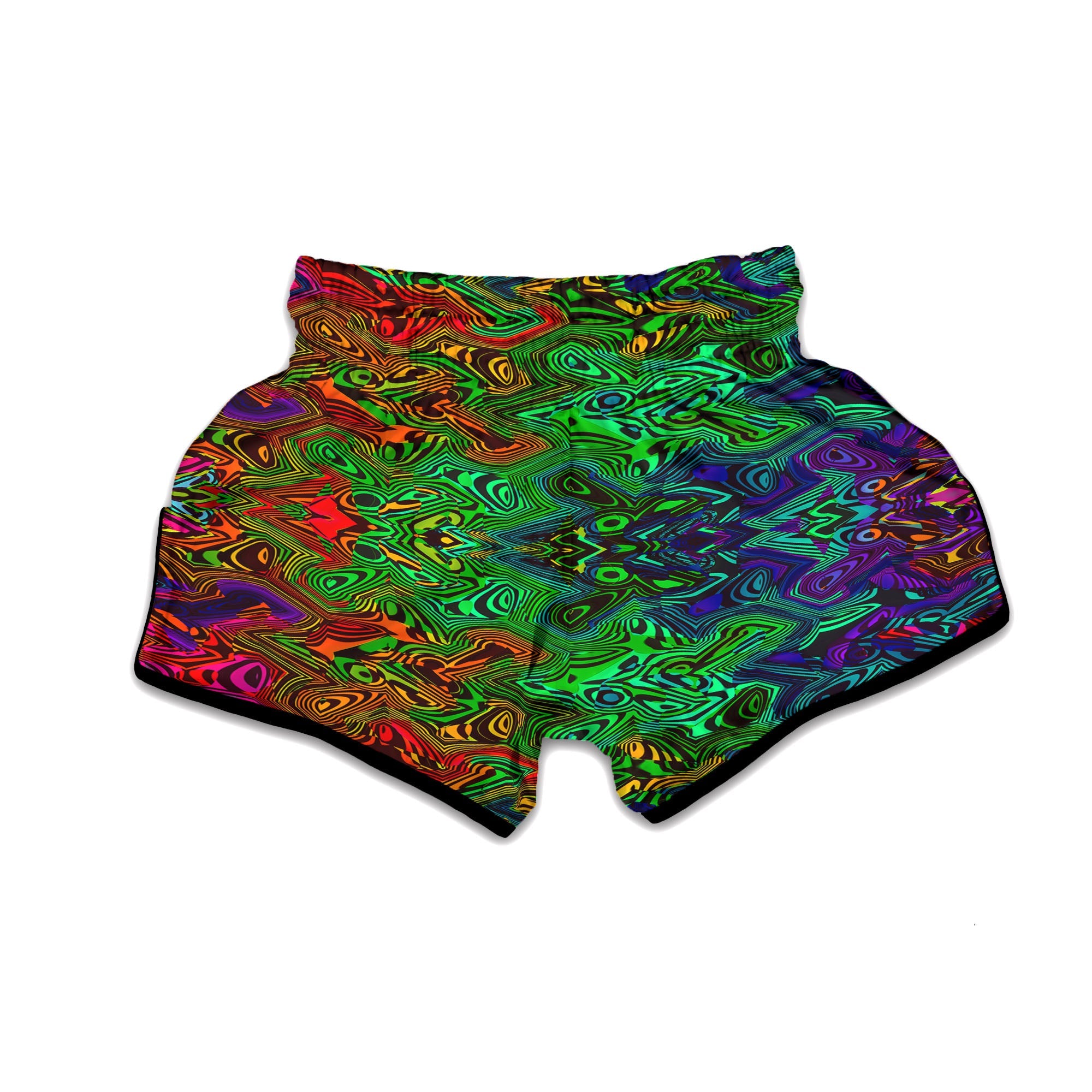 Rave Psychedelic Print Pattern Muay Thai Boxing Shorts-grizzshop
