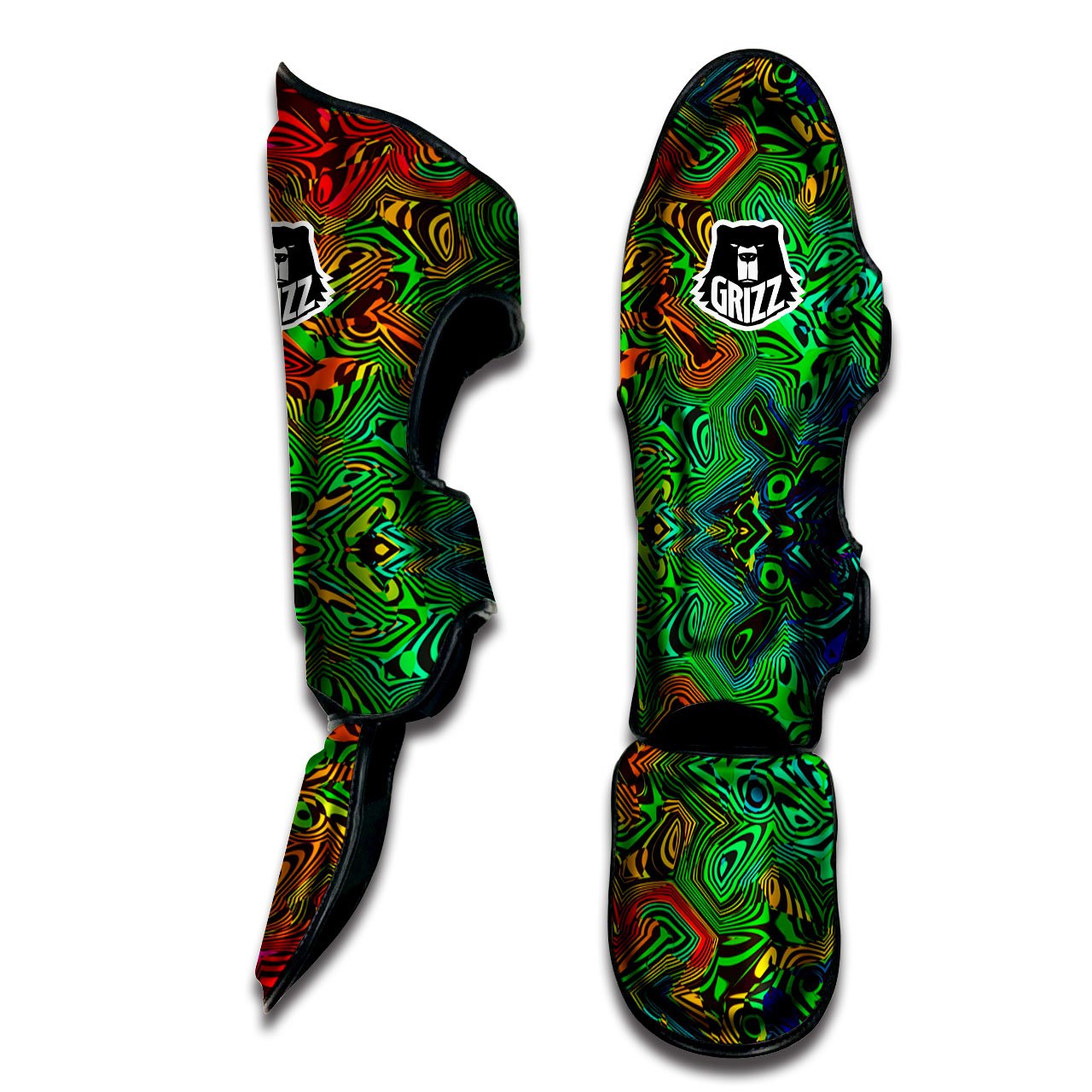 Rave Psychedelic Print Pattern Muay Thai Shin Guards-grizzshop