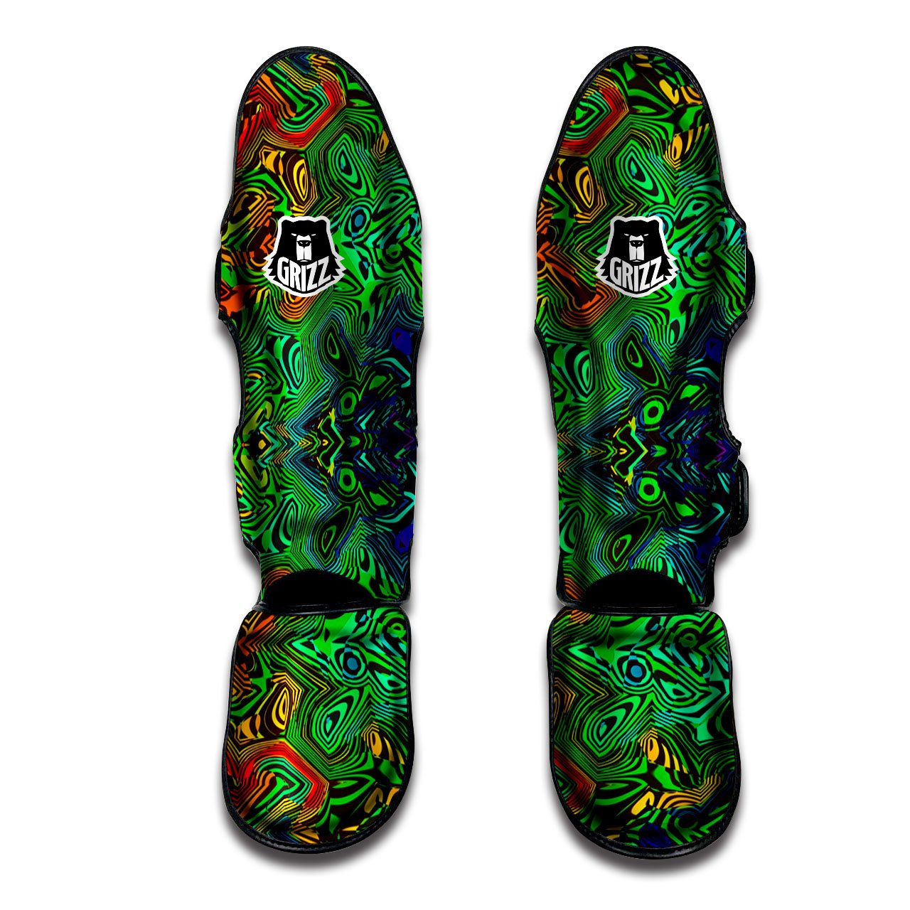 Rave Psychedelic Print Pattern Muay Thai Shin Guards-grizzshop