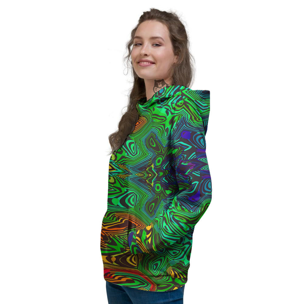 Rave Psychedelic Print Pattern Women's Hoodie-grizzshop