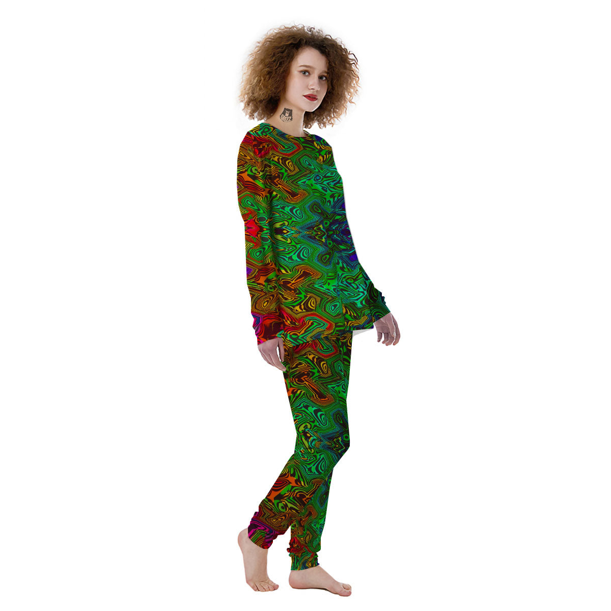 Rave Psychedelic Print Pattern Women's Pajamas-grizzshop