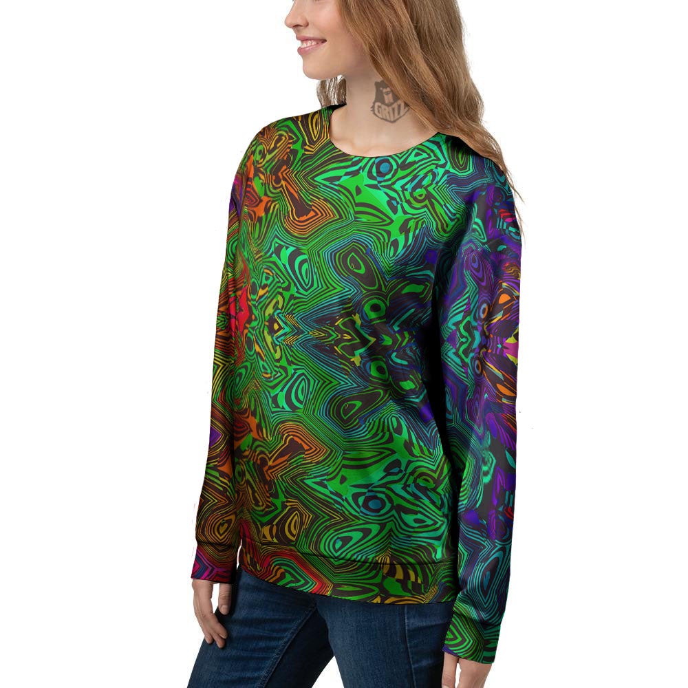 Rave Psychedelic Print Pattern Women's Sweatshirt-grizzshop