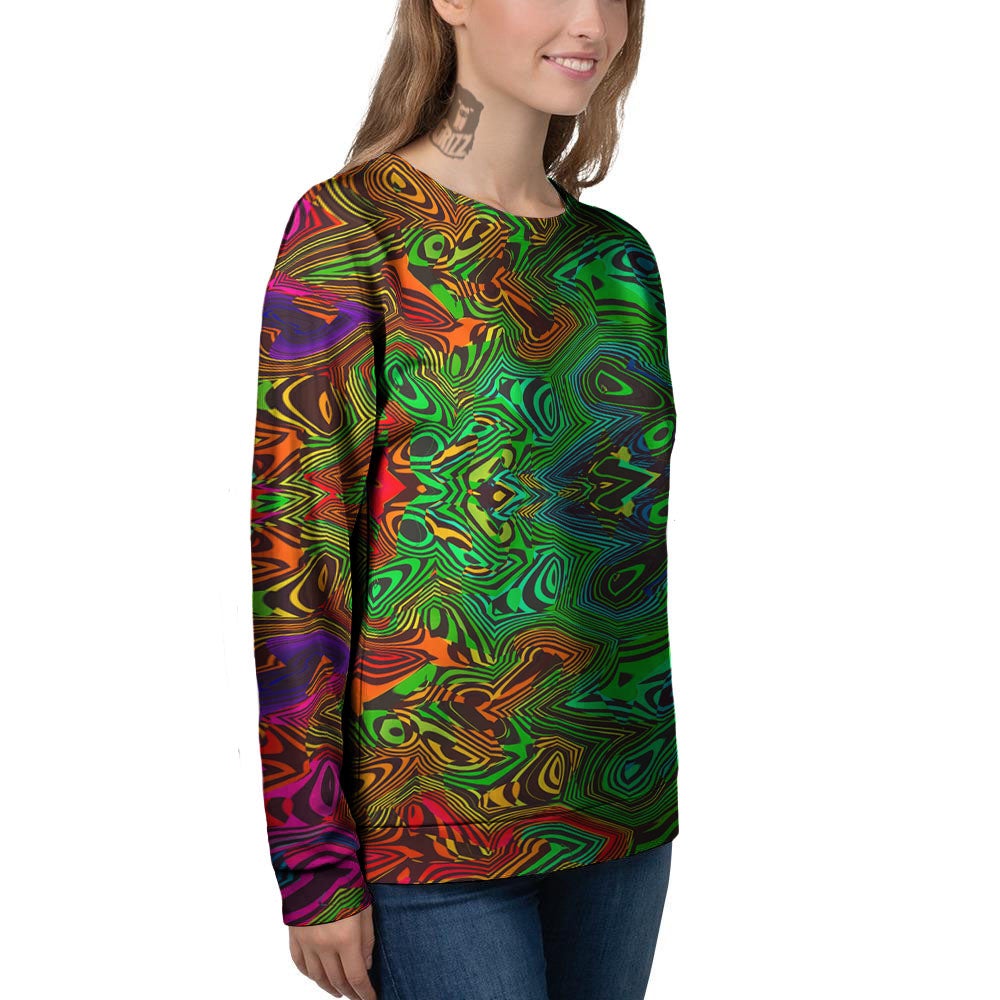 Rave Psychedelic Print Pattern Women's Sweatshirt-grizzshop