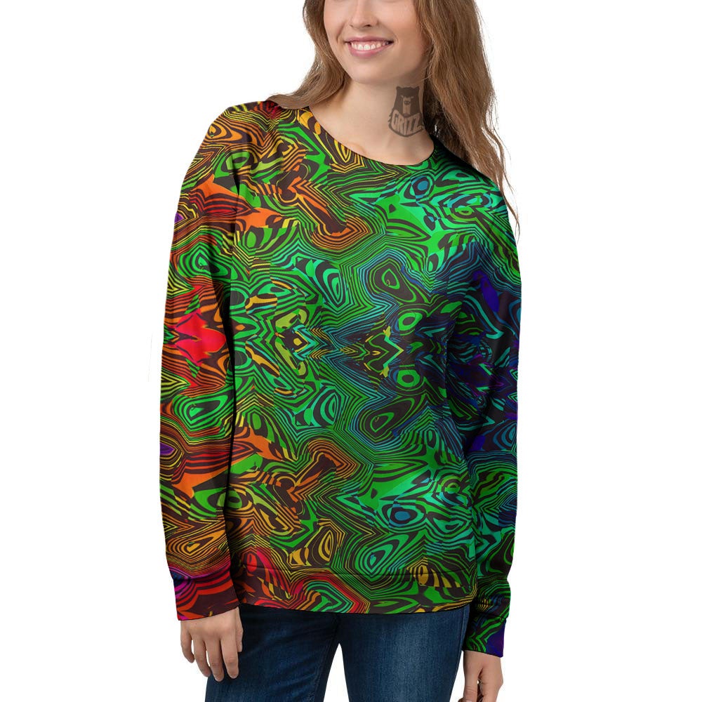 Rave Psychedelic Print Pattern Women's Sweatshirt-grizzshop