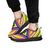 Rave Rainbow Print Pattern Black Sneaker-grizzshop